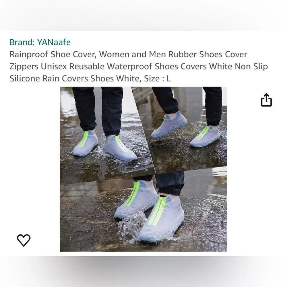 Yanaafe rain proof water cover size XL woman or men shoe‎ cover